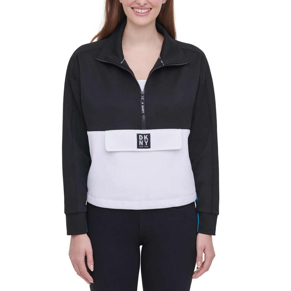 DKNY 3 quarter zipper pull over sweatshirt